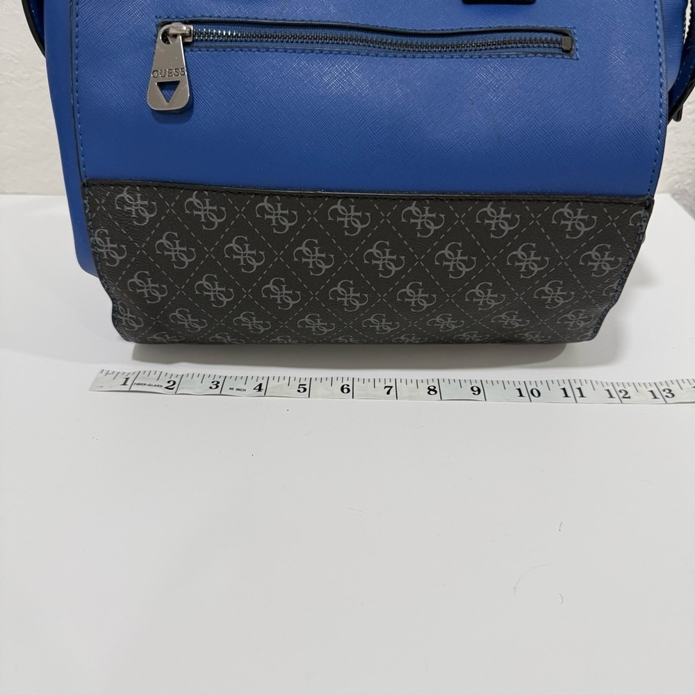 GUESS Hailey Small Satchel in the Indigo Multi Colorway Rocker Glam Modern Edgy - Picture 6 of 9